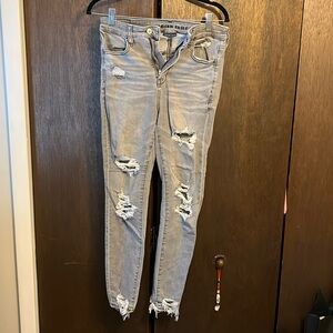 American Eagle women’s size 6 next level stretch super high-rise gray jegging